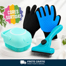Kit Banho & Higiene Pet 3 em 1  - O Kit Que Todo Dono de Pet Precisa (CORES SORTIDAS)