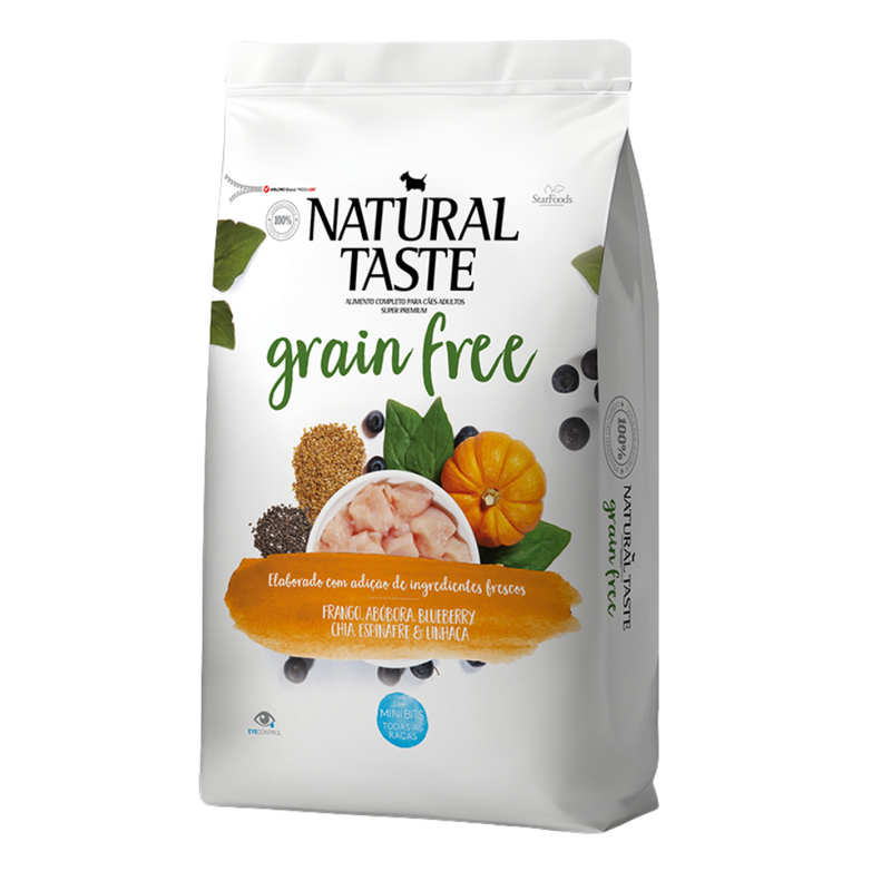 Ração Natural Taste Grain Free Frango 2k Super Premium sem corante, livre de grão, sem transgênicos