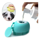 Escova Massageadora com Dispenser de Shampoo – Banho Fácil e Relaxante para Cachorros e Gatos