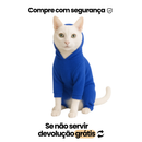 Roupinha Pet Macacão Soft com Capuz para Gatos Inverno Frio - Roupa Quente pra Macho e Fêmea