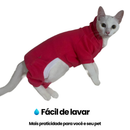 Roupinha Pet Macacão Soft com Capuz para Gatos Inverno Frio - Roupa Quente pra Macho e Fêmea