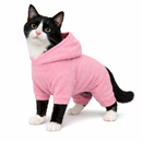 Roupinha Pet Macacão Soft com Capuz para Gatos Inverno Frio - Roupa Quente pra Macho e Fêmea